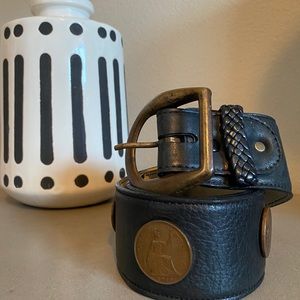 Vintage leather coin belt